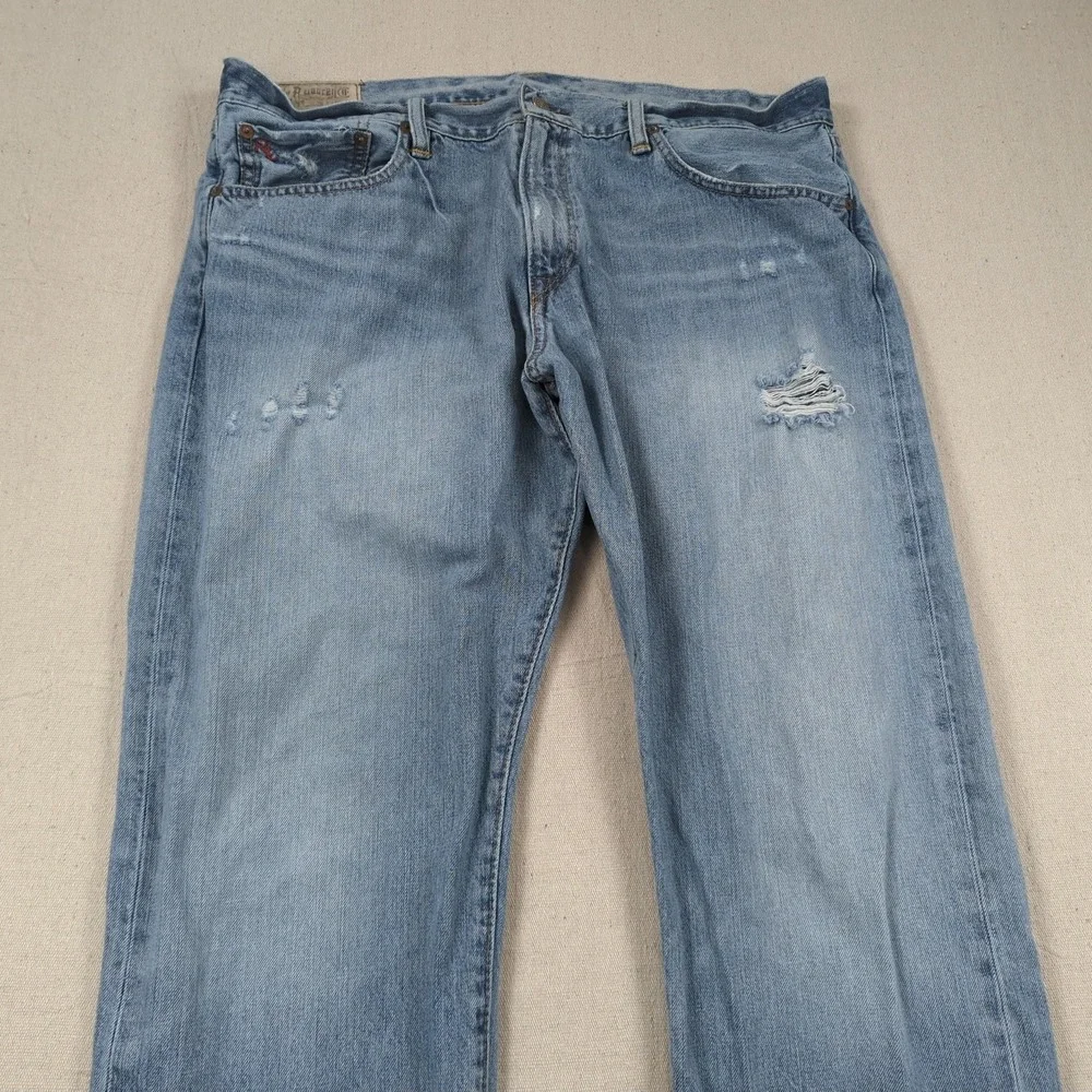 Polo Ralph Lauren Jeans Mens 36x32‎ Blue PRL Distressed Faded Straight